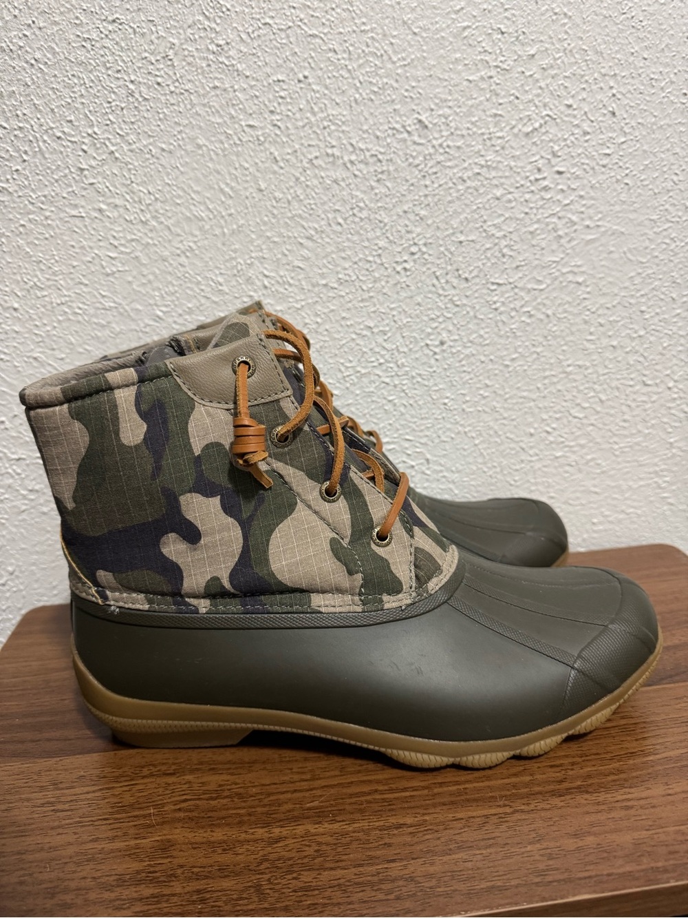 Sperry Women's Syren Gulf Camo Duck Ankle Boots size 10